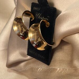 Simply Whispers Wide (1/2”) Gold Metal Hoop Surgical Steel Post Pierced earrings